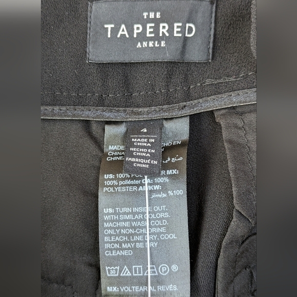 WHBM Black Tapered Ankle Pant, Faux Wrap Waist, Size 4, NWT - Picture 5 of 7